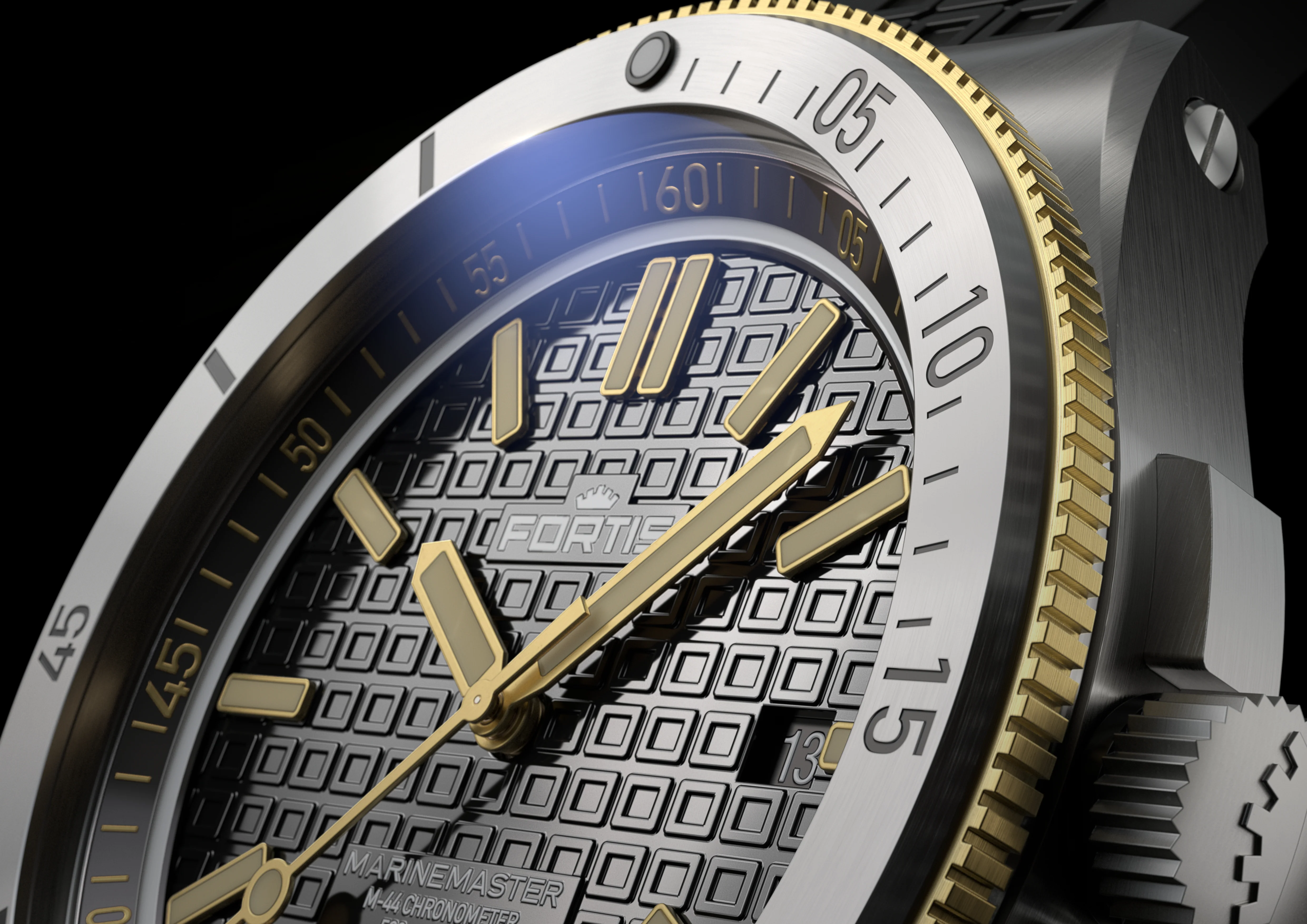 Fortis Marinemaster M 44 Black Resin Gold Limited Edition Watch - Image 2