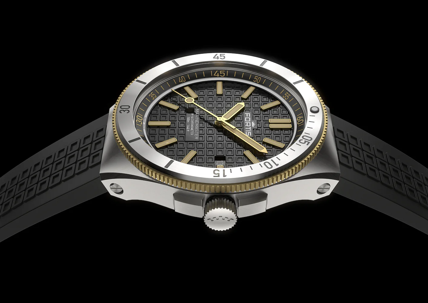 Fortis Marinemaster M 44 Black Resin Gold Limited Edition Watch - Image 3