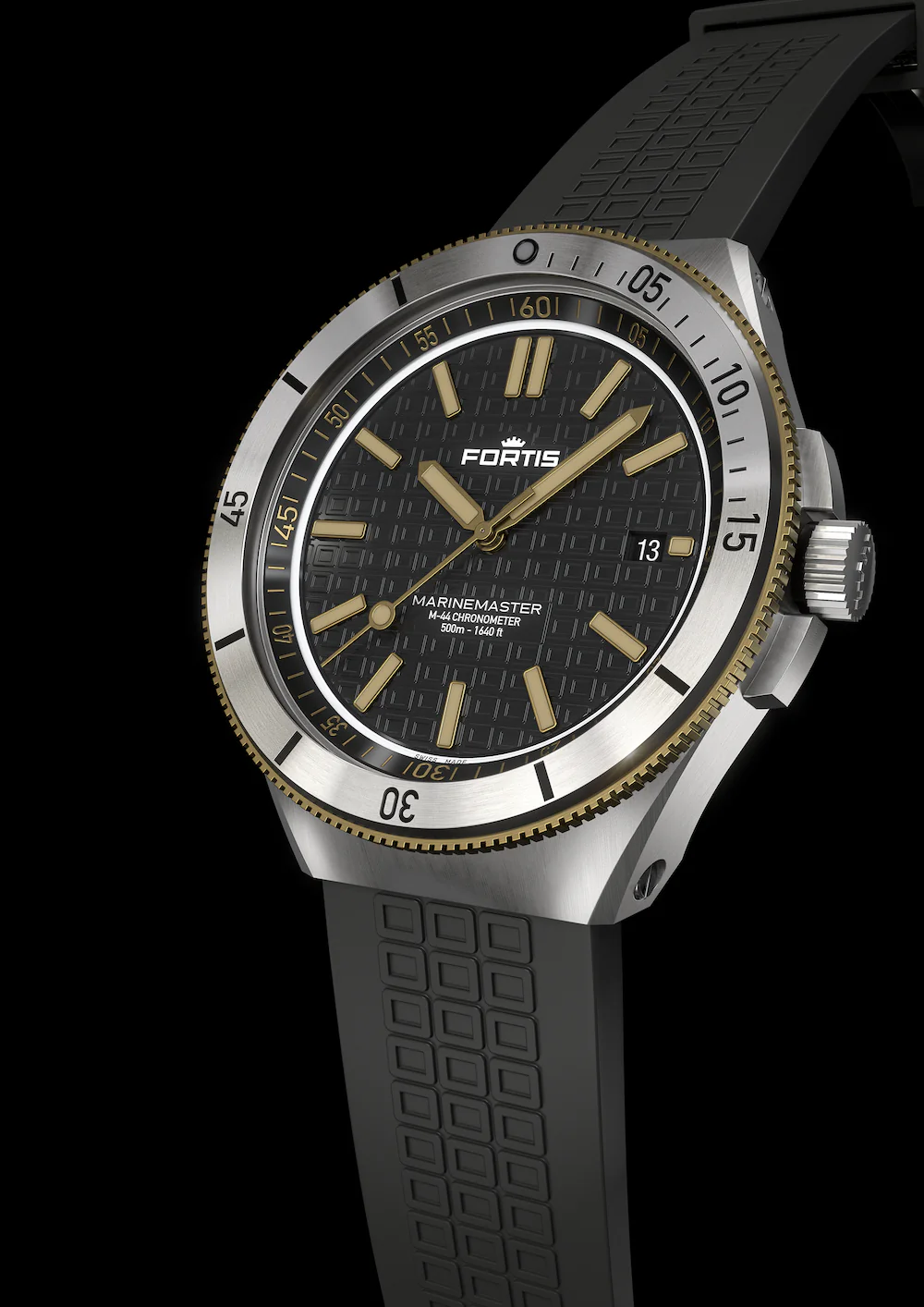 Fortis Marinemaster M 44 Black Resin Gold Limited Edition Watch - Image 7