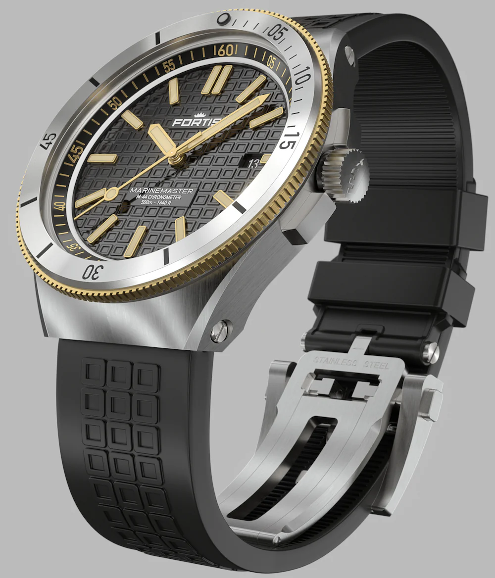 Fortis Marinemaster M 44 Black Resin Gold Limited Edition Watch - Image 9