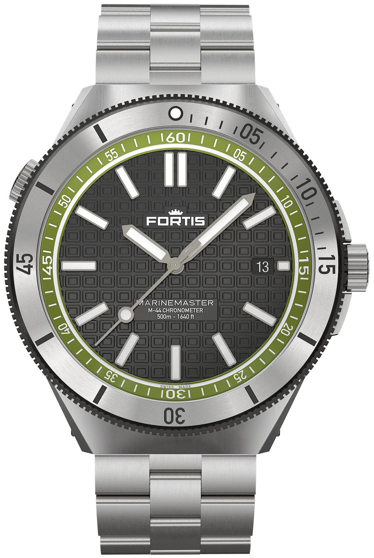 Fortis Marinemaster M 44 Woodpecker Green Bracelet Watch