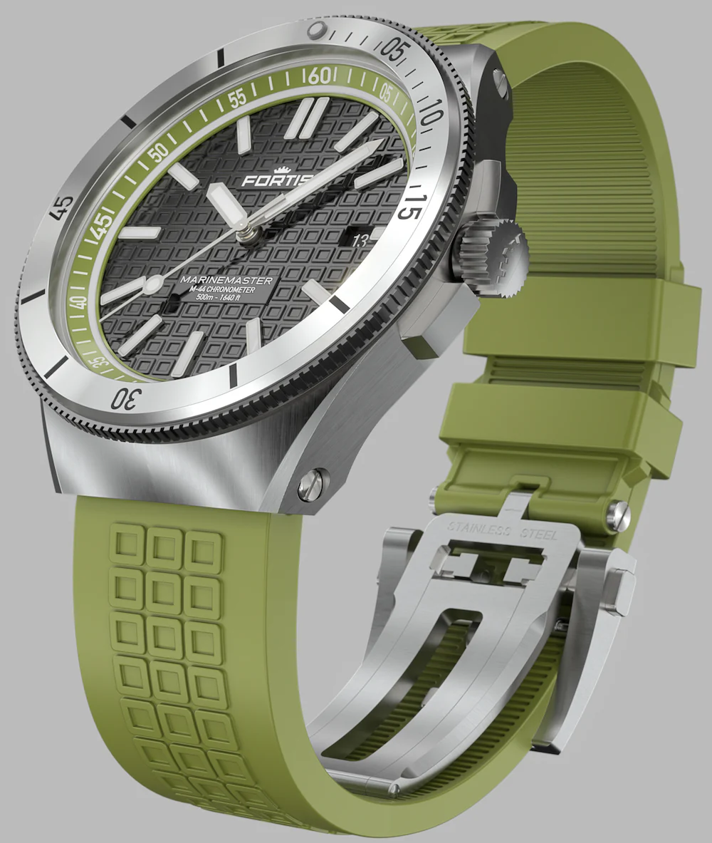 Fortis Marinemaster M 44 Woodpecker Green Watch - Image 9