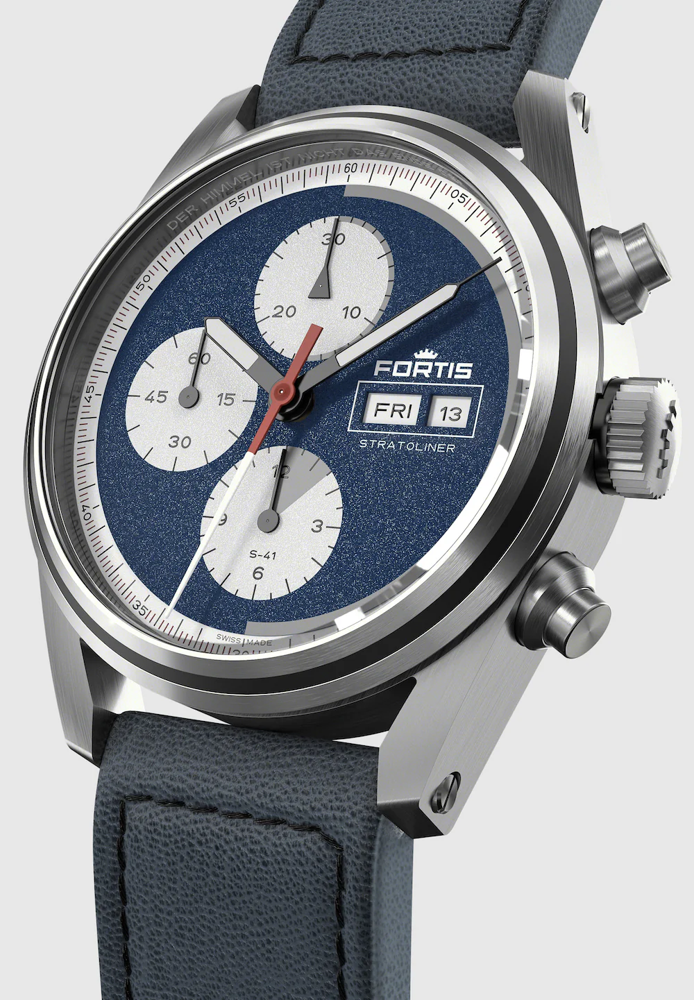 Fortis Stratoliner Blue Japan Aviator Strap Watch - Image 4