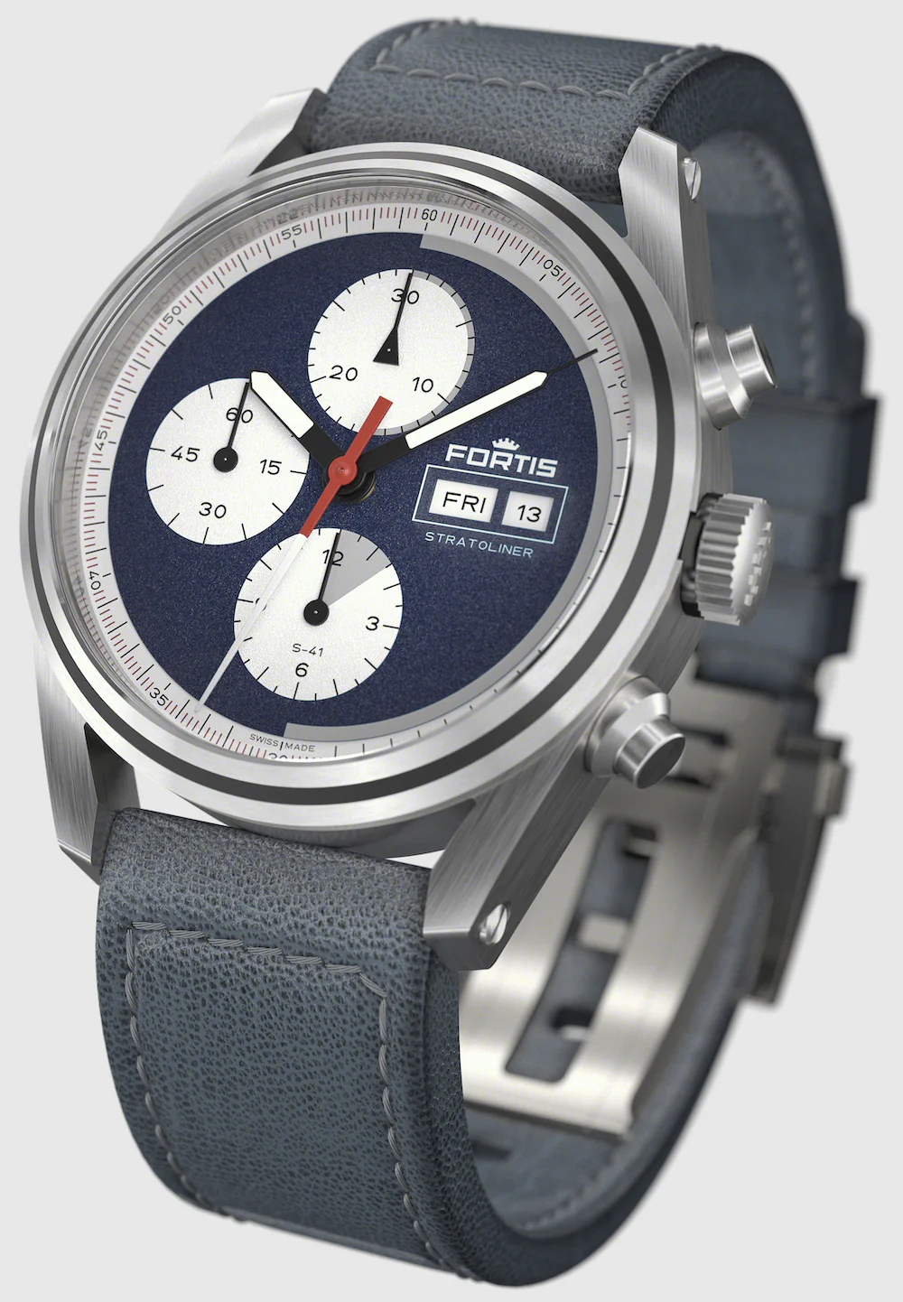 Fortis Stratoliner Blue Japan Aviator Strap Watch - Image 6
