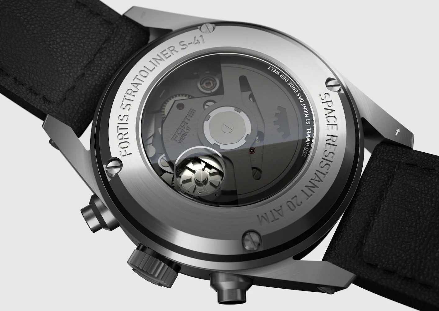 Fortis Stratoliner Cosmic Grey Aviator Strap Watch - Image 2
