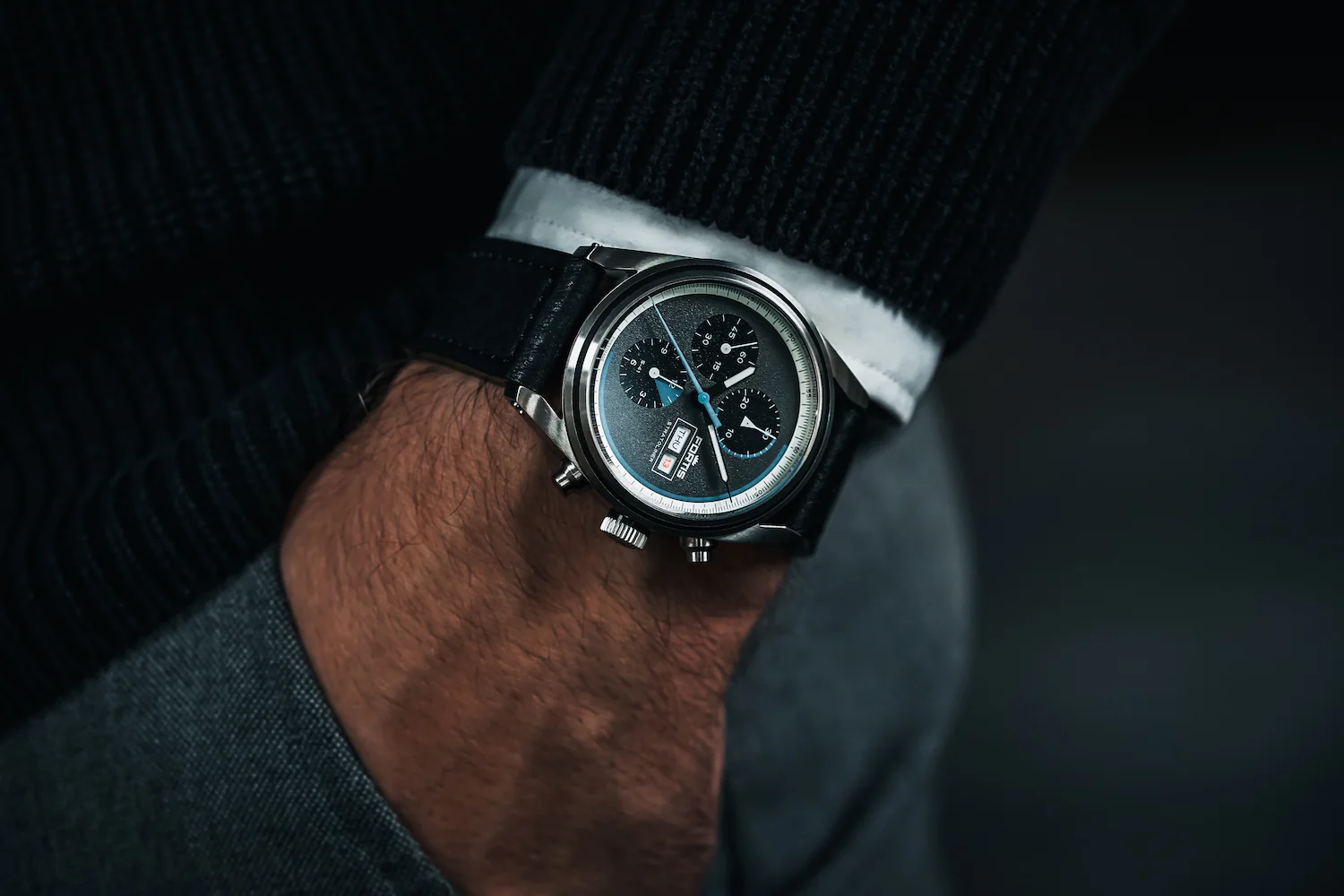Fortis Stratoliner Cosmic Grey Aviator Strap Watch - Image 7