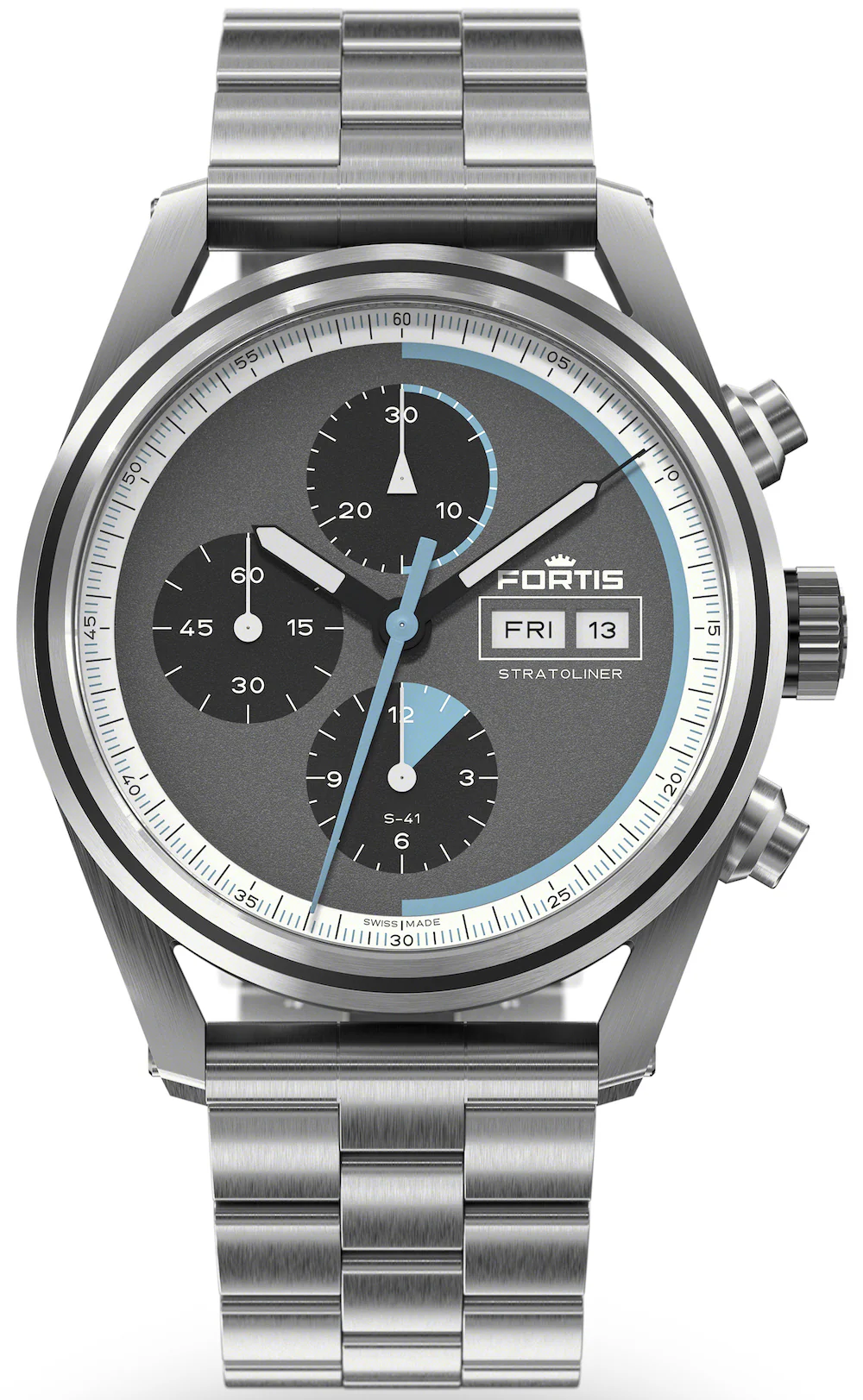 Fortis Stratoliner Cosmic Grey Bracelet Watch