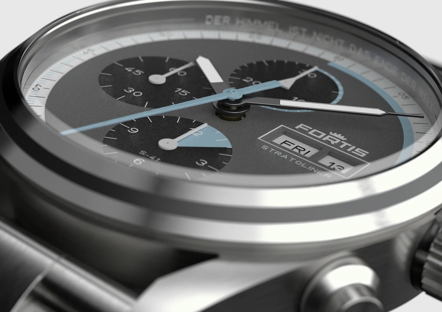 Fortis Stratoliner Cosmic Grey Bracelet Watch - Image 6