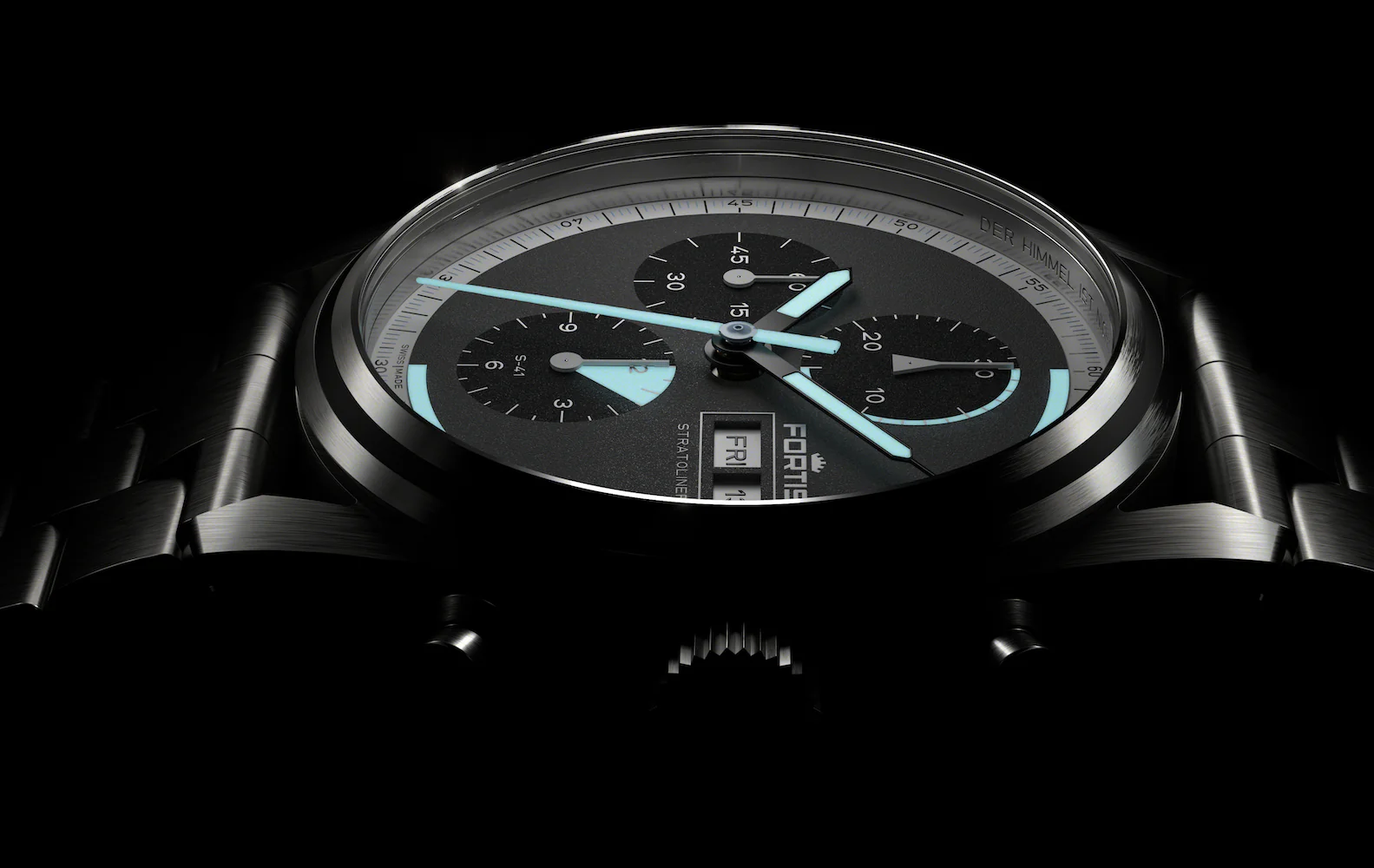 Fortis Stratoliner Cosmic Grey Bracelet Watch - Image 7