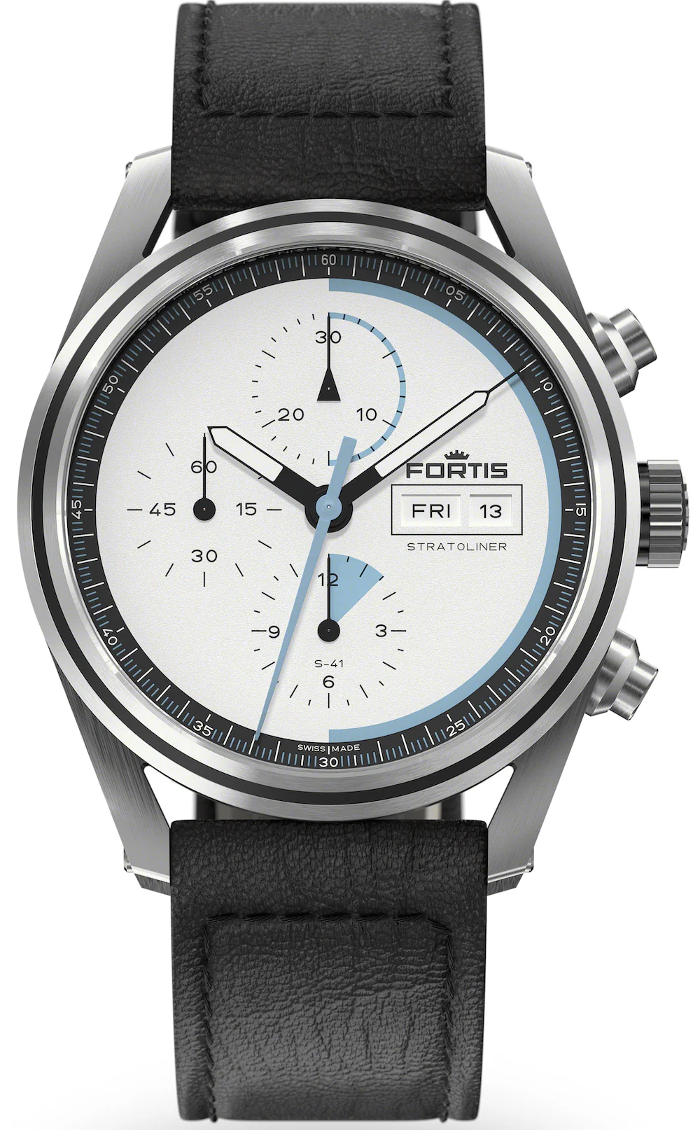 Fortis Stratoliner White Dust Aviator Strap Watch