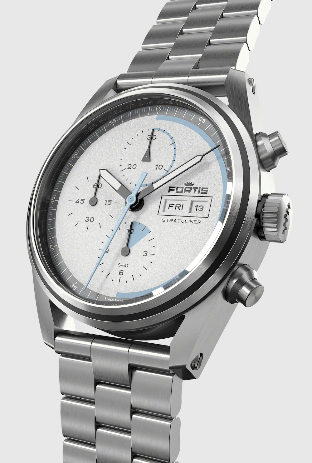 Fortis Stratoliner White Dust Bracelet Watch - Image 4