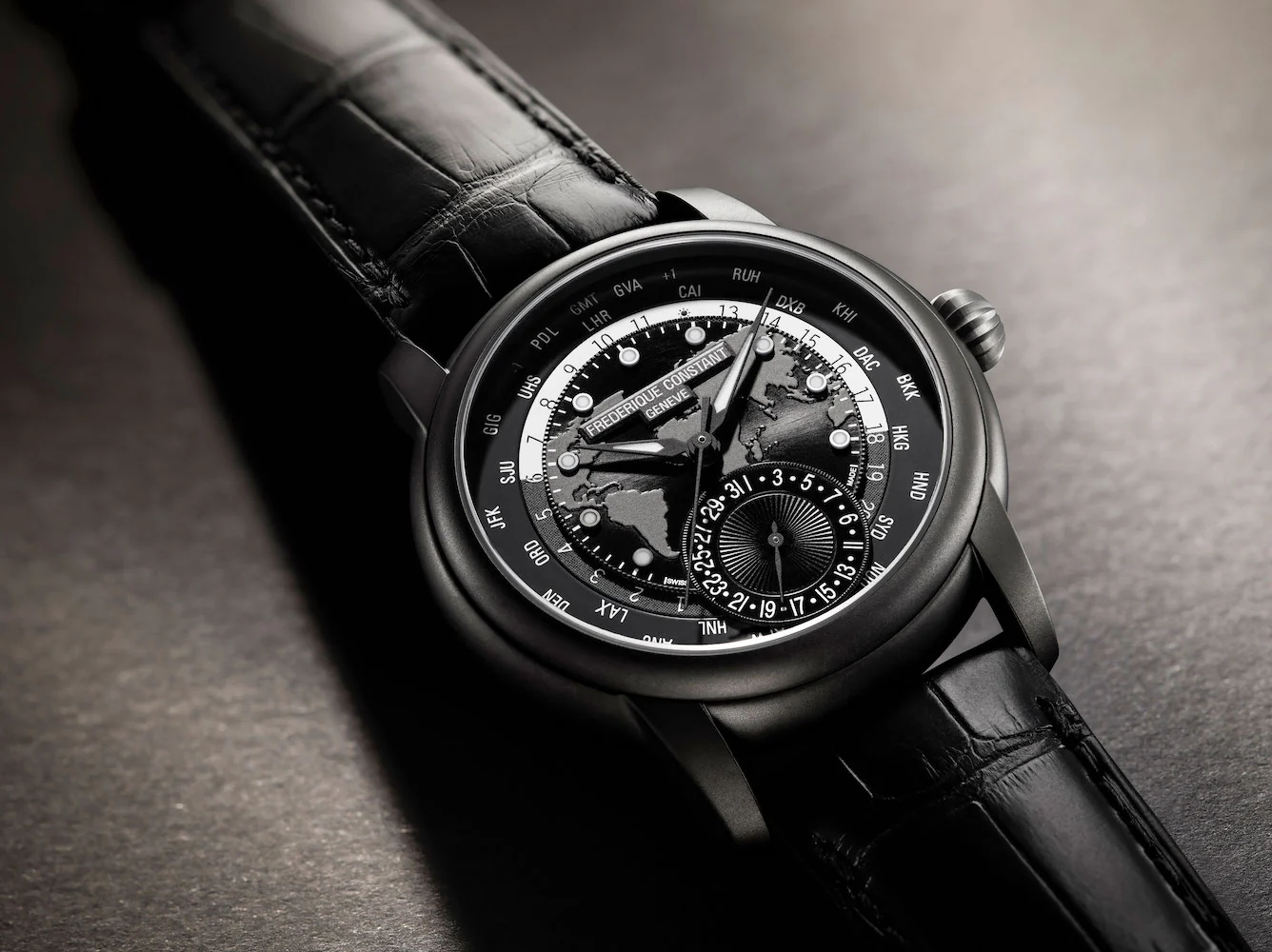 Frederique Constant Watch Classics Worldtimer Manufacture Offline Full Black Limited Edition D - Image 6