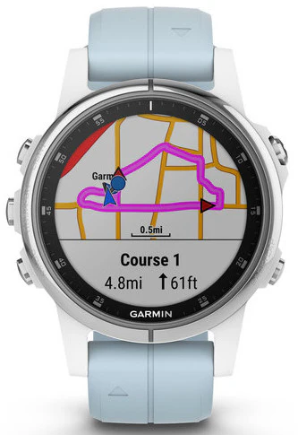 Garmin Watch Fenix 5S Plus White Seafoam Band - Image 2