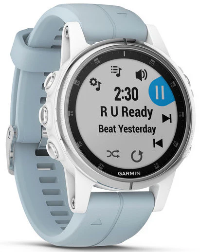 Garmin Watch Fenix 5S Plus White Seafoam Band - Image 3