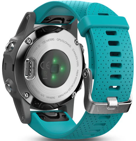 Garmin Watch Fenix 5S Silver Turquoise Band - Image 5