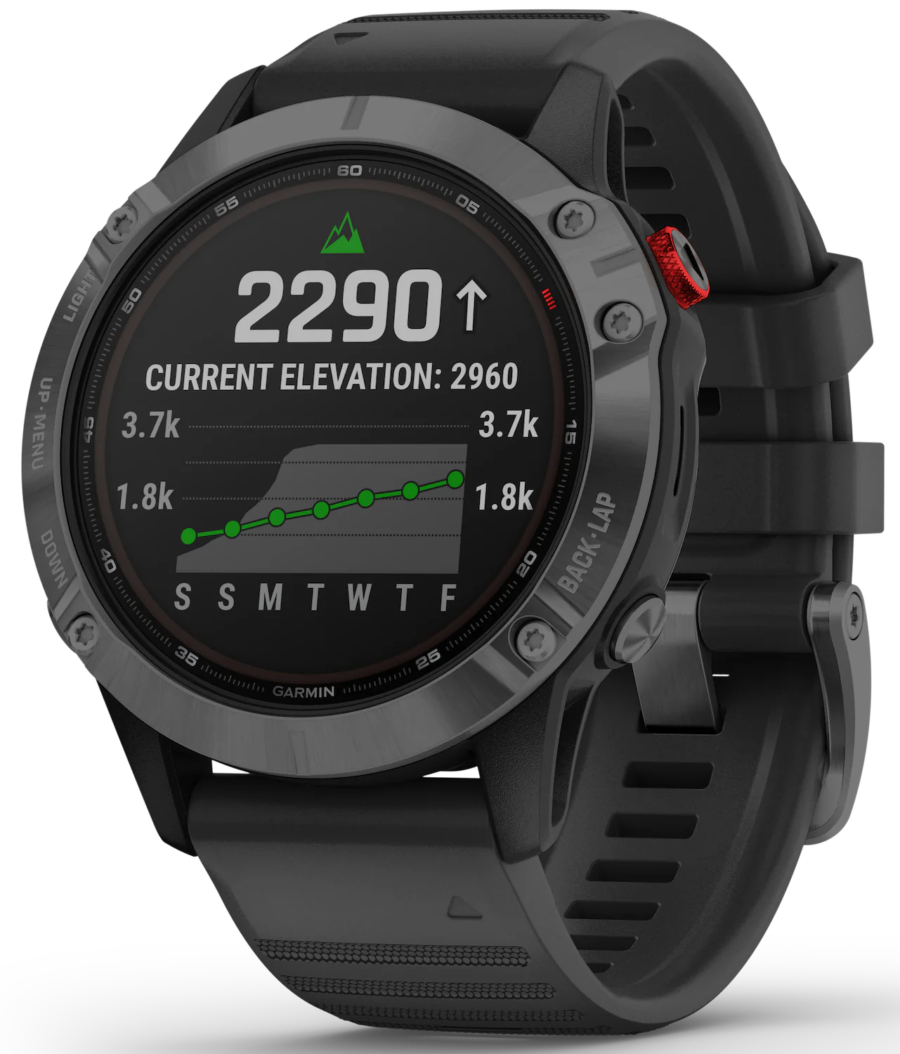 Garmin Watch Fenix 6 Pro Solar Slate Grey With Black Band D - Image 4