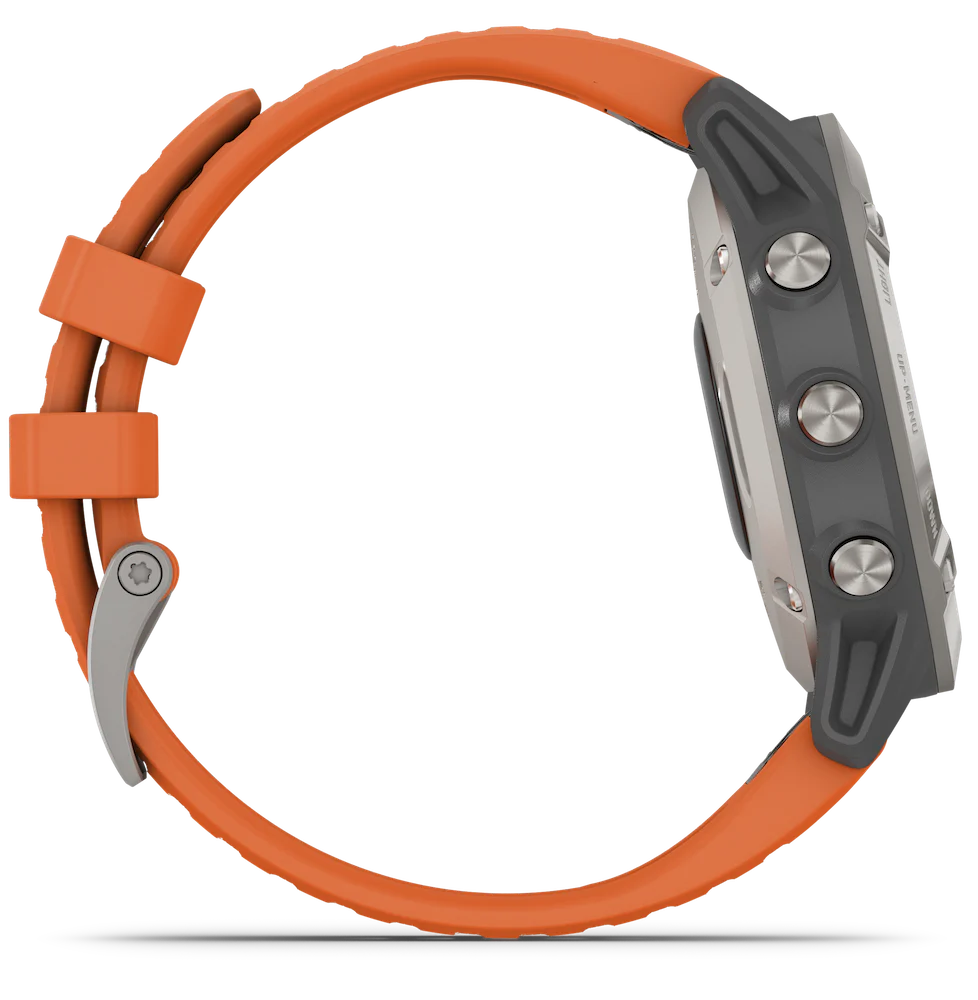 Garmin Watch Fenix 6 Sapphire Orange Band D - Image 3