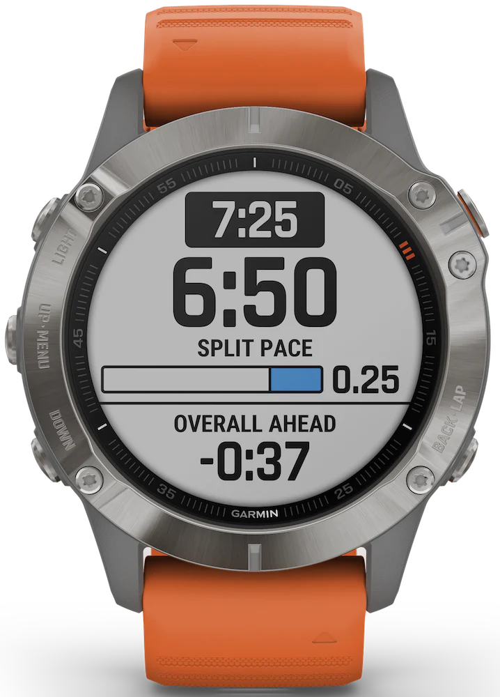 Garmin Watch Fenix 6 Sapphire Orange Band D - Image 4