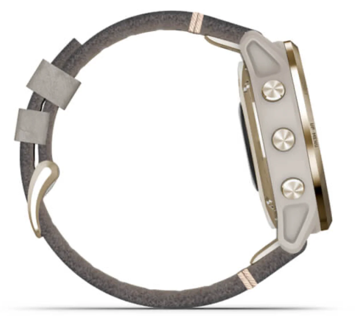 Garmin Watch Fenix 6S Pro Solar Light Gold With Shale Suede Band D - Image 3