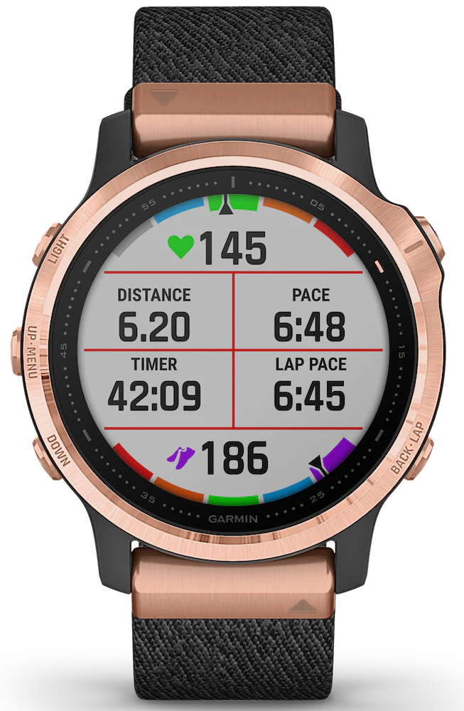 Garmin Watch Fenix 6S Sapphire Rose Gold Nylon Band D - Image 5