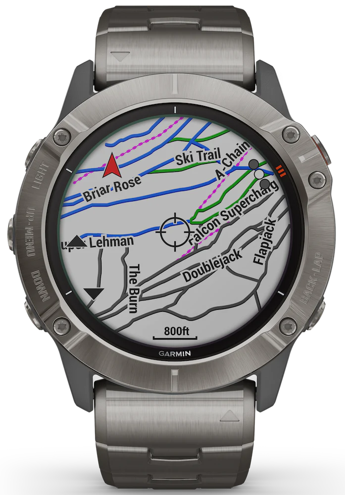 Garmin Watch Fenix 6X Pro Solar Titanium With Titanium Band D - Image 2