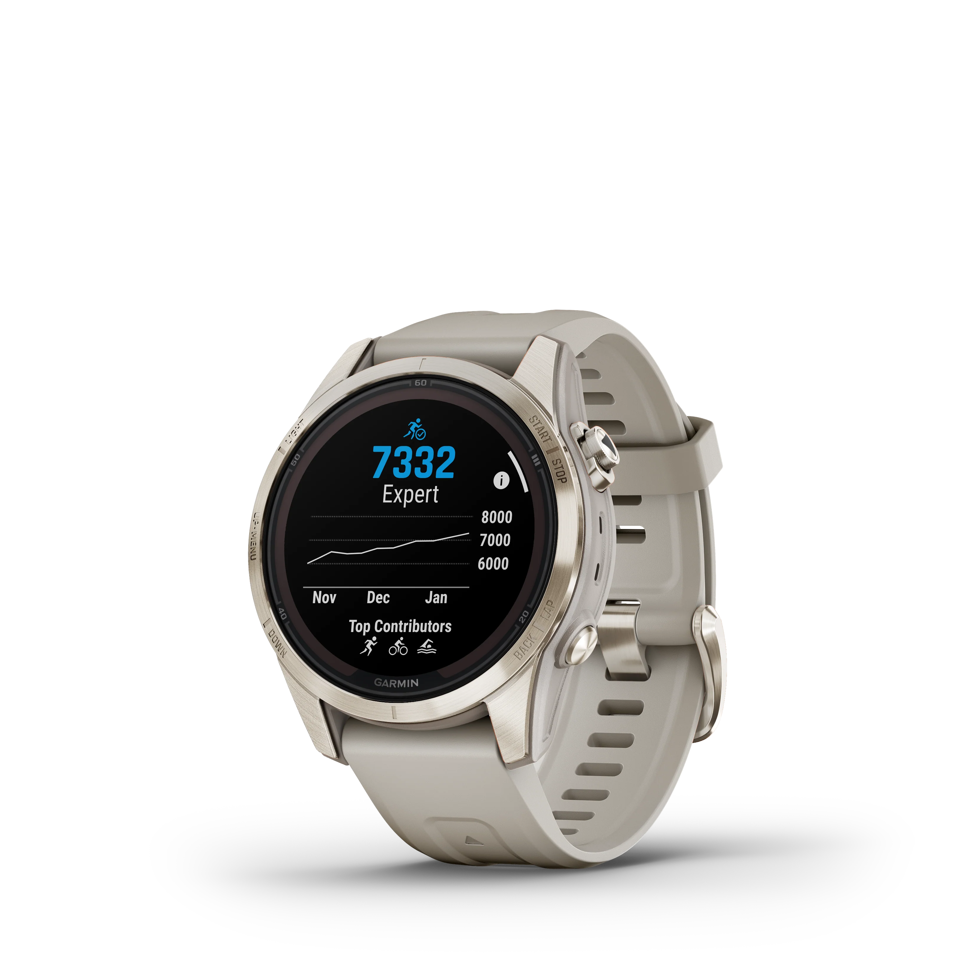 Garmin Fenix 7S Pro Sapphire Solar Soft Gold Watch - Image 2