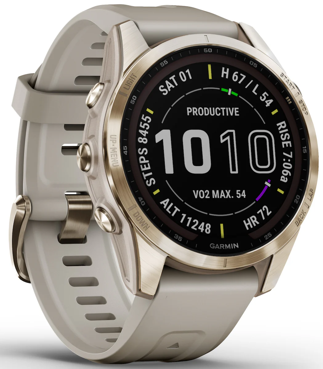 Garmin Fenix 7S Sapphire Solar Cream Gold D - Image 10