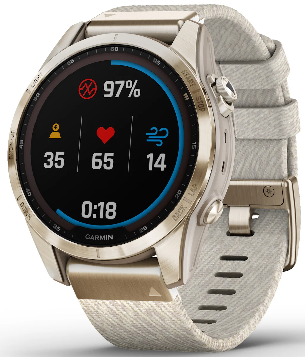 Garmin Watch Fenix 7S Sapphire Solar Cream Gold Titanium