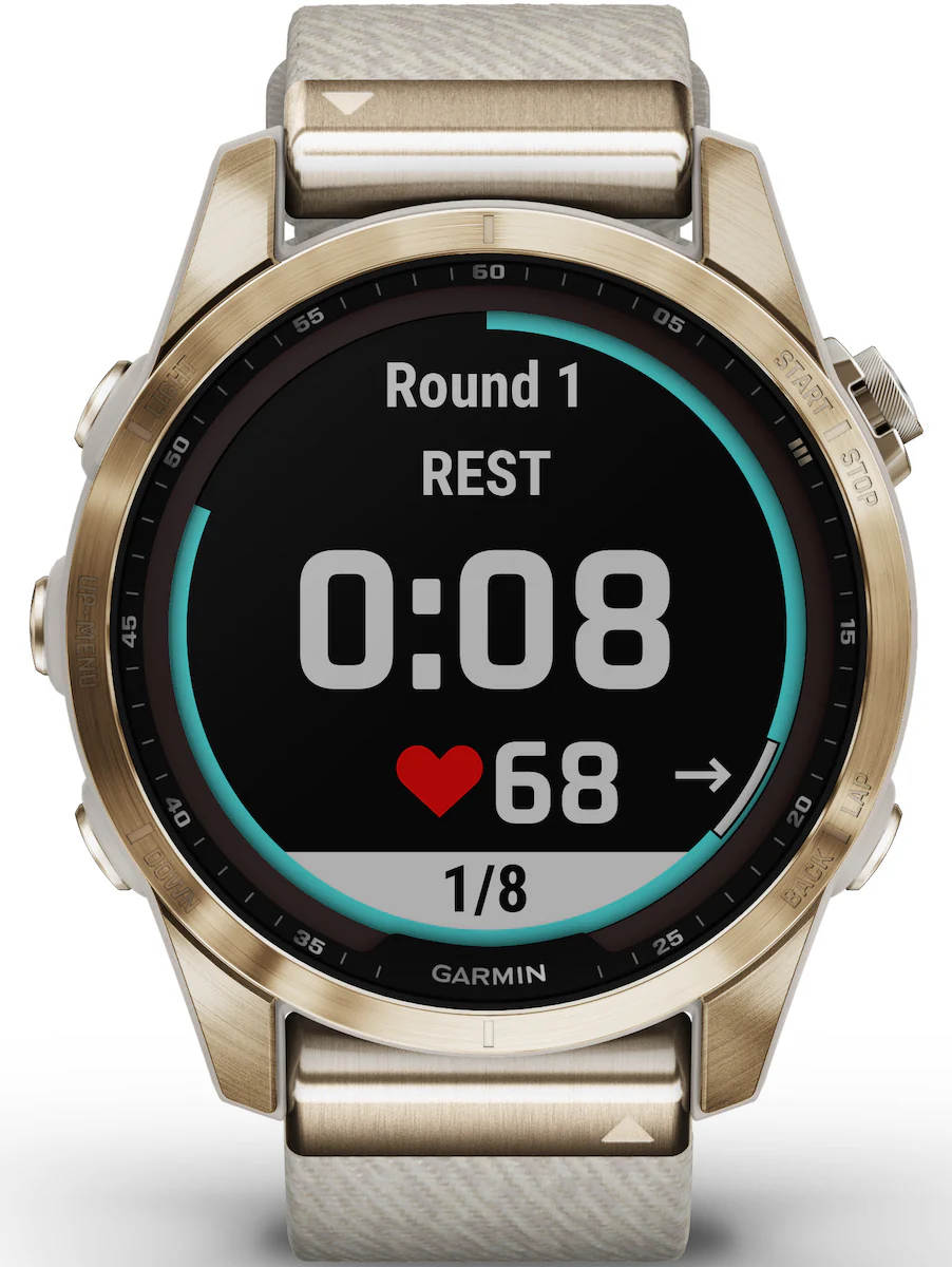 Garmin Watch Fenix 7S Sapphire Solar Cream Gold Titanium - Image 8