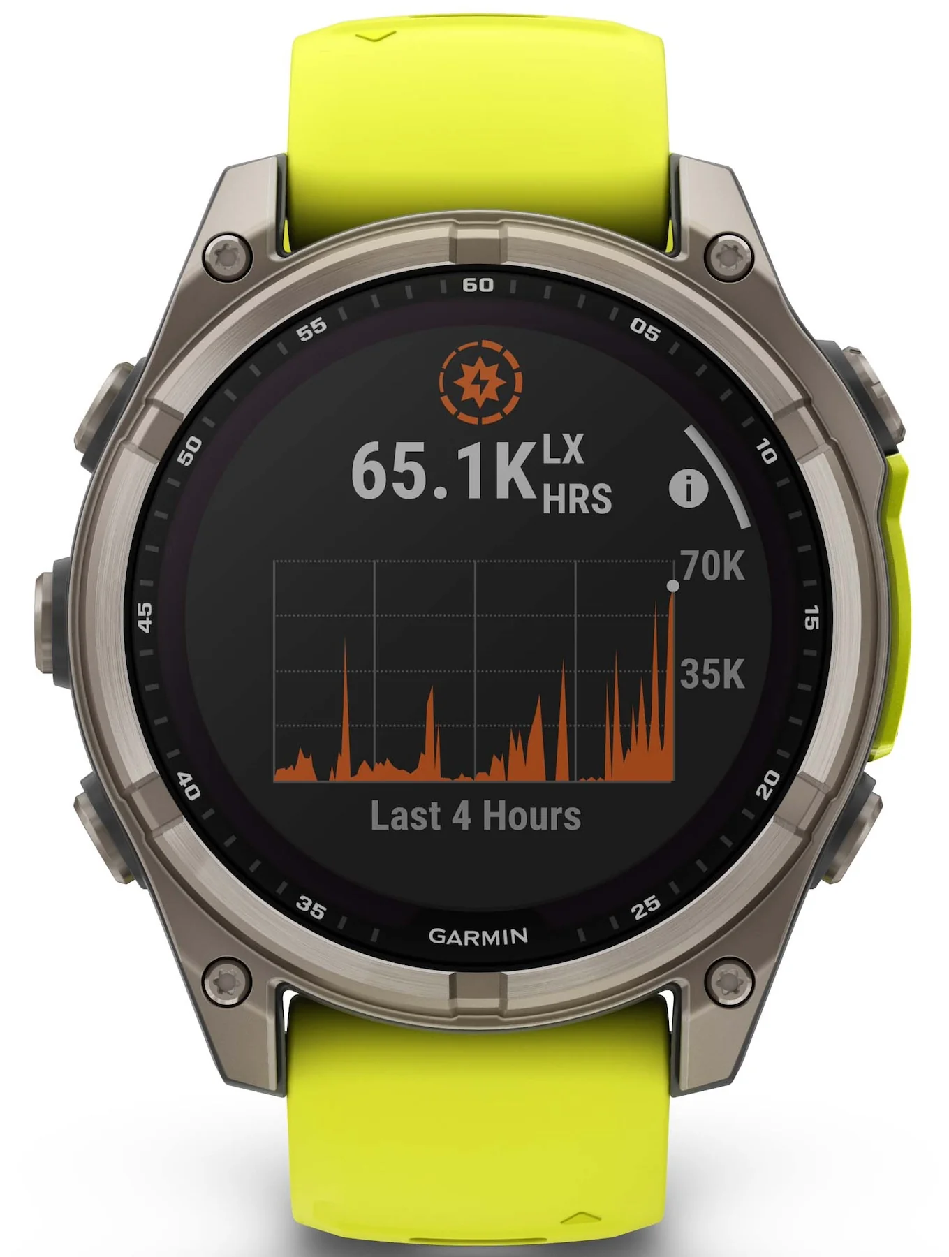 Garmin Fenix 8 47mm Sapphire Solar Titanium Amp Yellow Graphite Silicone Watch - Image 3