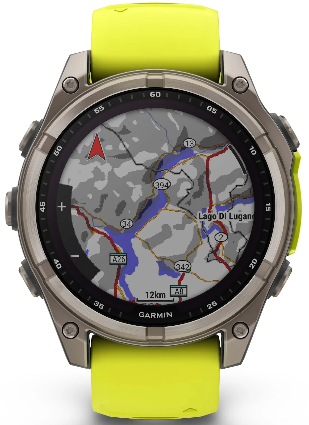 Garmin Fenix 8 47mm Sapphire Solar Titanium Amp Yellow Graphite Silicone Watch - Image 4