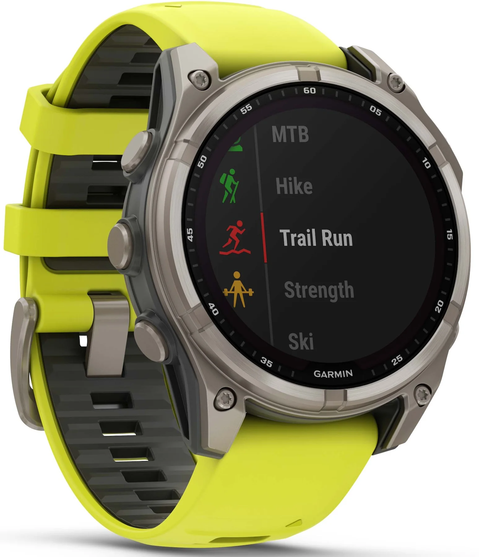 Garmin Fenix 8 47mm Sapphire Solar Titanium Amp Yellow Graphite Silicone Watch - Image 7