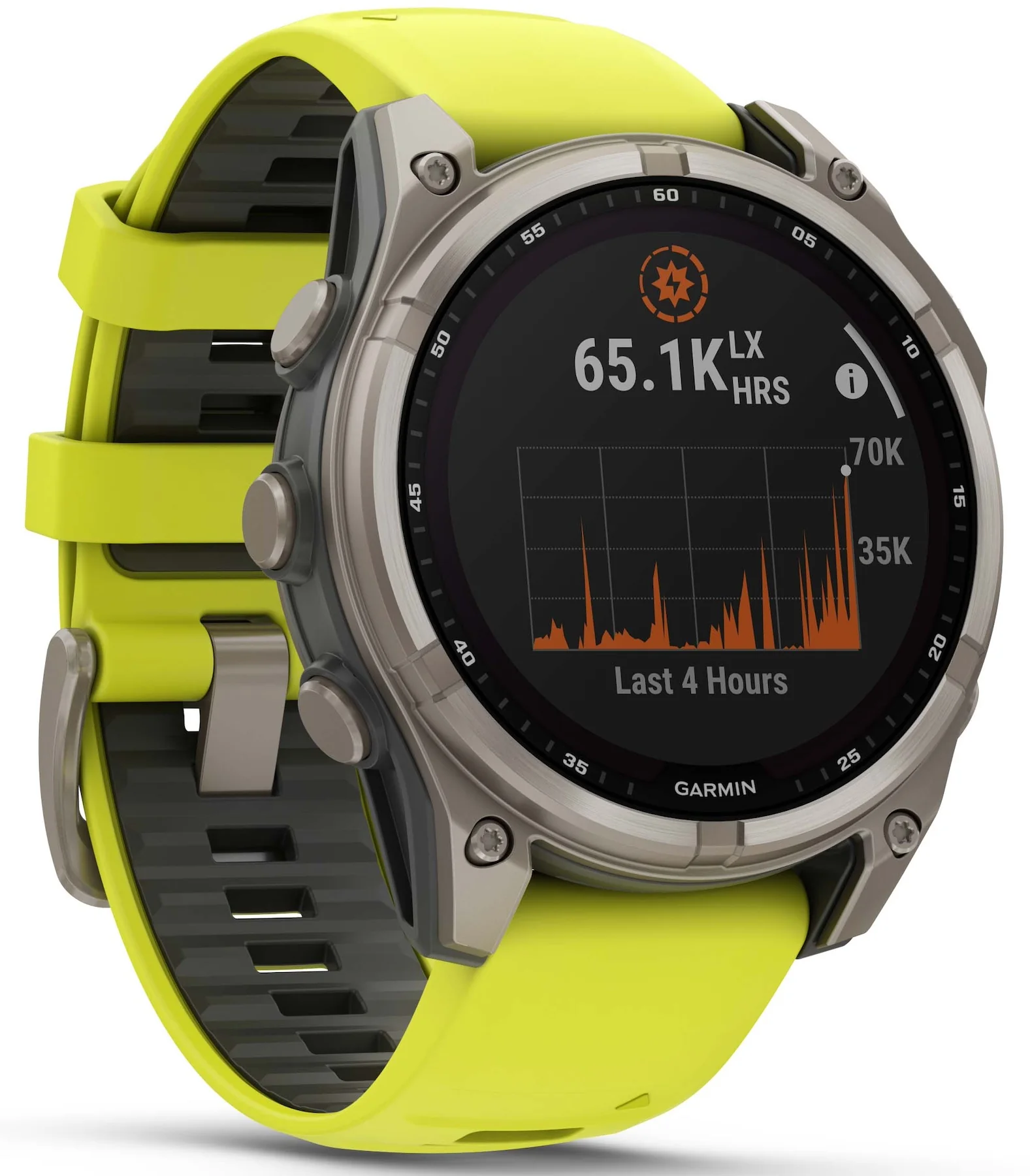 Garmin Fenix 8 47mm Sapphire Solar Titanium Amp Yellow Graphite Silicone Watch - Image 9