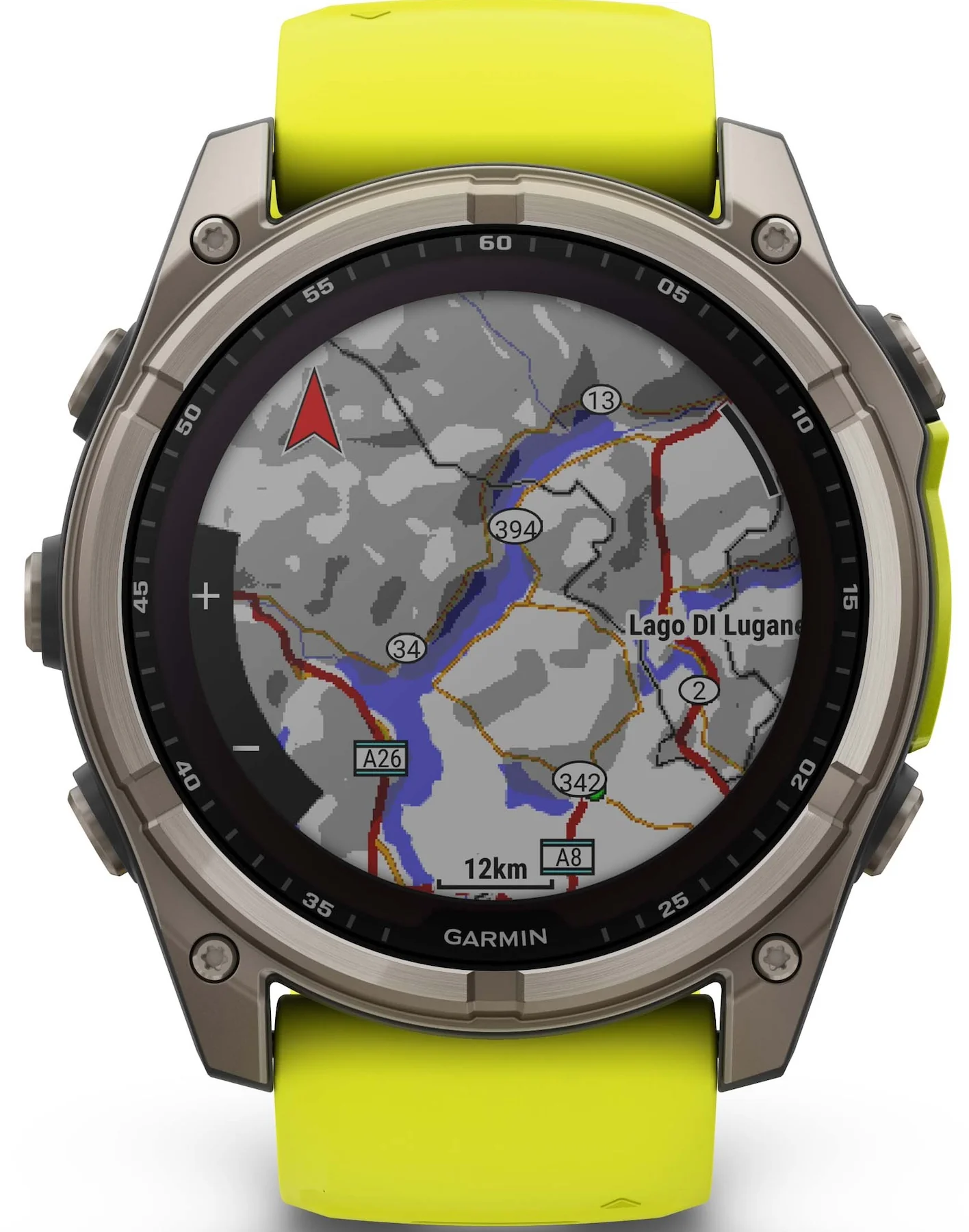 Garmin Fenix 8 51mm Sapphire Solar Titanium Amp Yellow Graphite Silicone Watch - Image 3