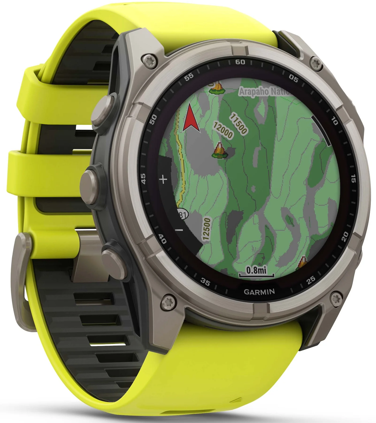 Garmin Fenix 8 51mm Sapphire Solar Titanium Amp Yellow Graphite Silicone Watch - Image 6