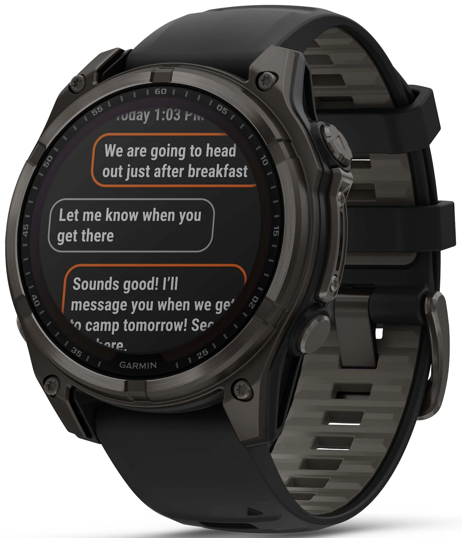 Garmin Fenix 8 47mm Sapphire Solar Carbon Grey DLC Titanium Black Pebble Grey Silicone Watch - Image 6