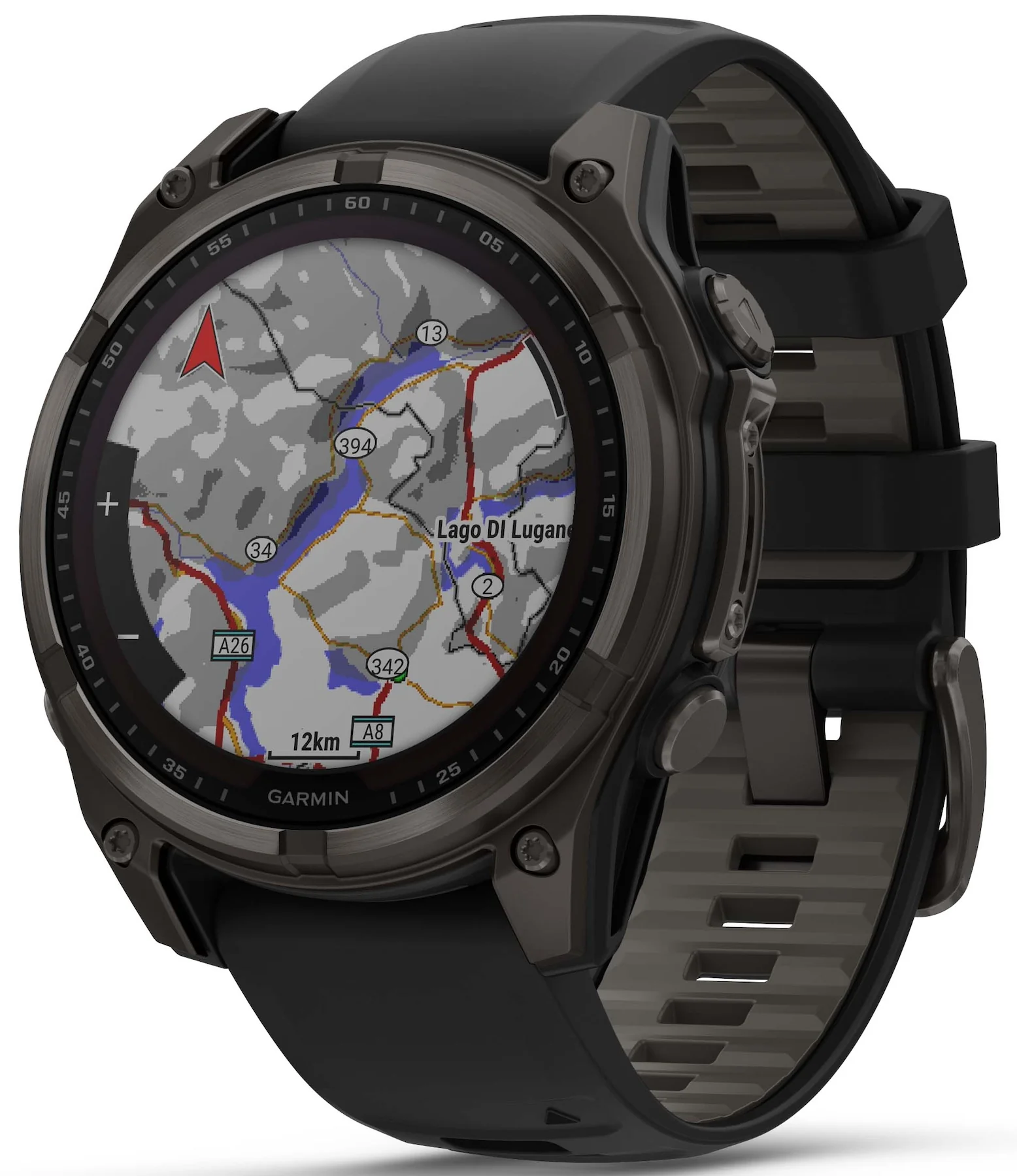 Garmin Fenix 8 47mm Sapphire Solar Carbon Grey DLC Titanium Black Pebble Grey Silicone Watch - Image 7