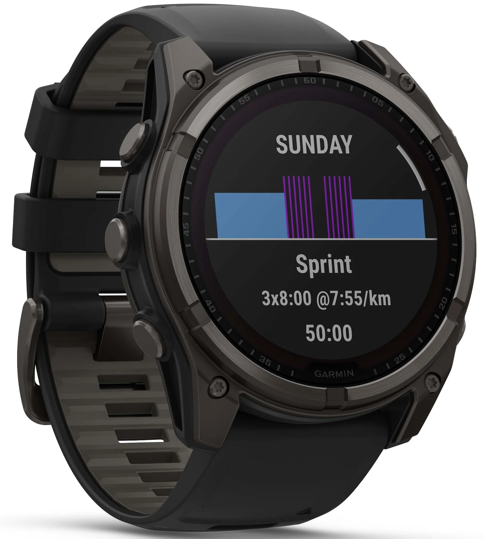 Garmin Fenix 8 51mm Sapphire Solar Carbon Grey DLC Titanium Black Pebble Grey Silicone Watch - Image 6