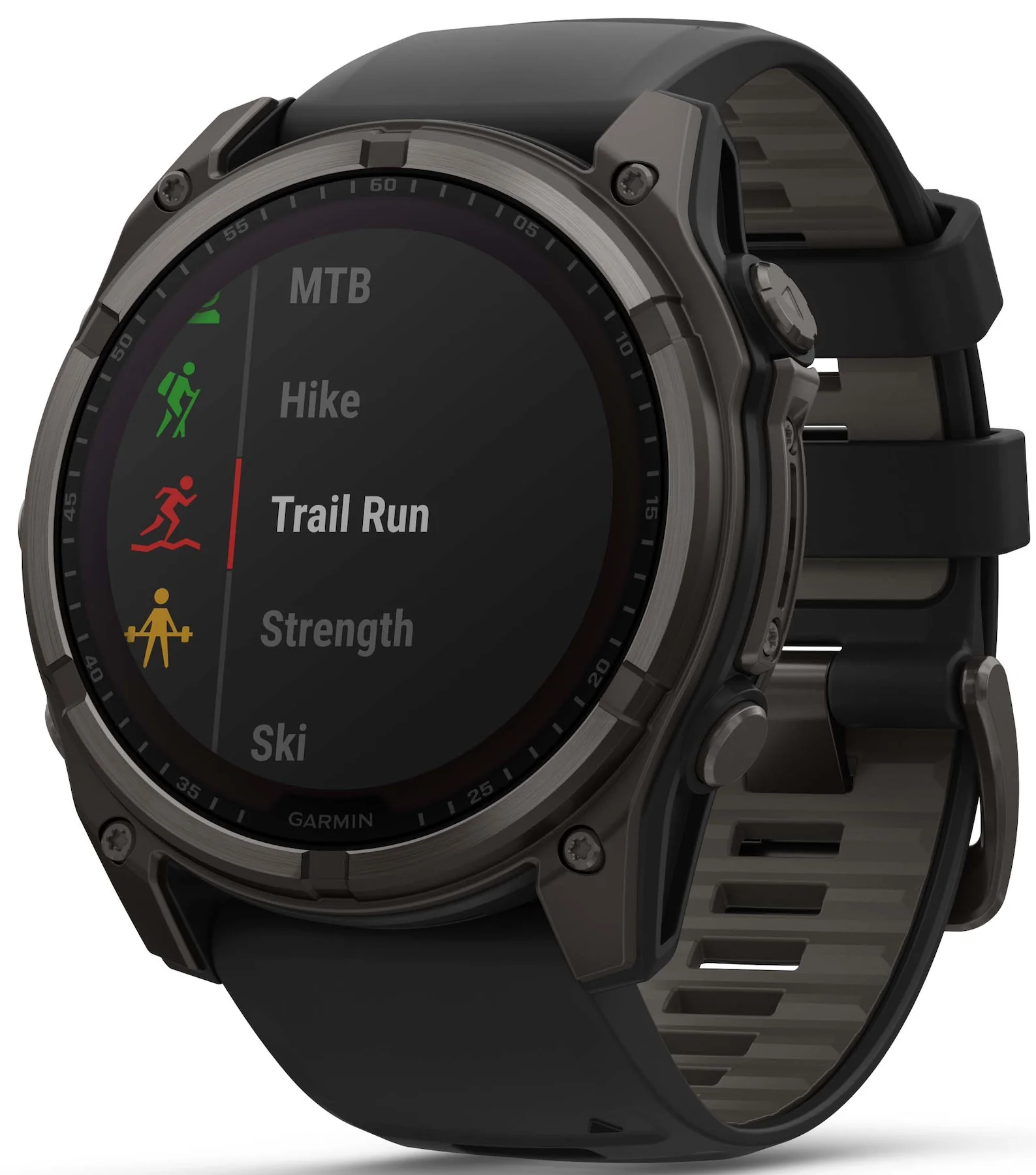 Garmin Fenix 8 51mm Sapphire Solar Carbon Grey DLC Titanium Black Pebble Grey Silicone Watch - Image 9
