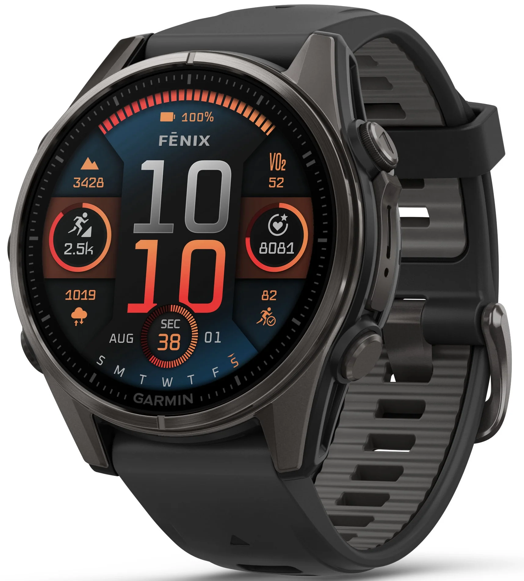Garmin Fenix 8 43mm Sapphire AMOLED Carbon Grey DLC titanium Black Pebble Grey Silicone Watch - Image 7