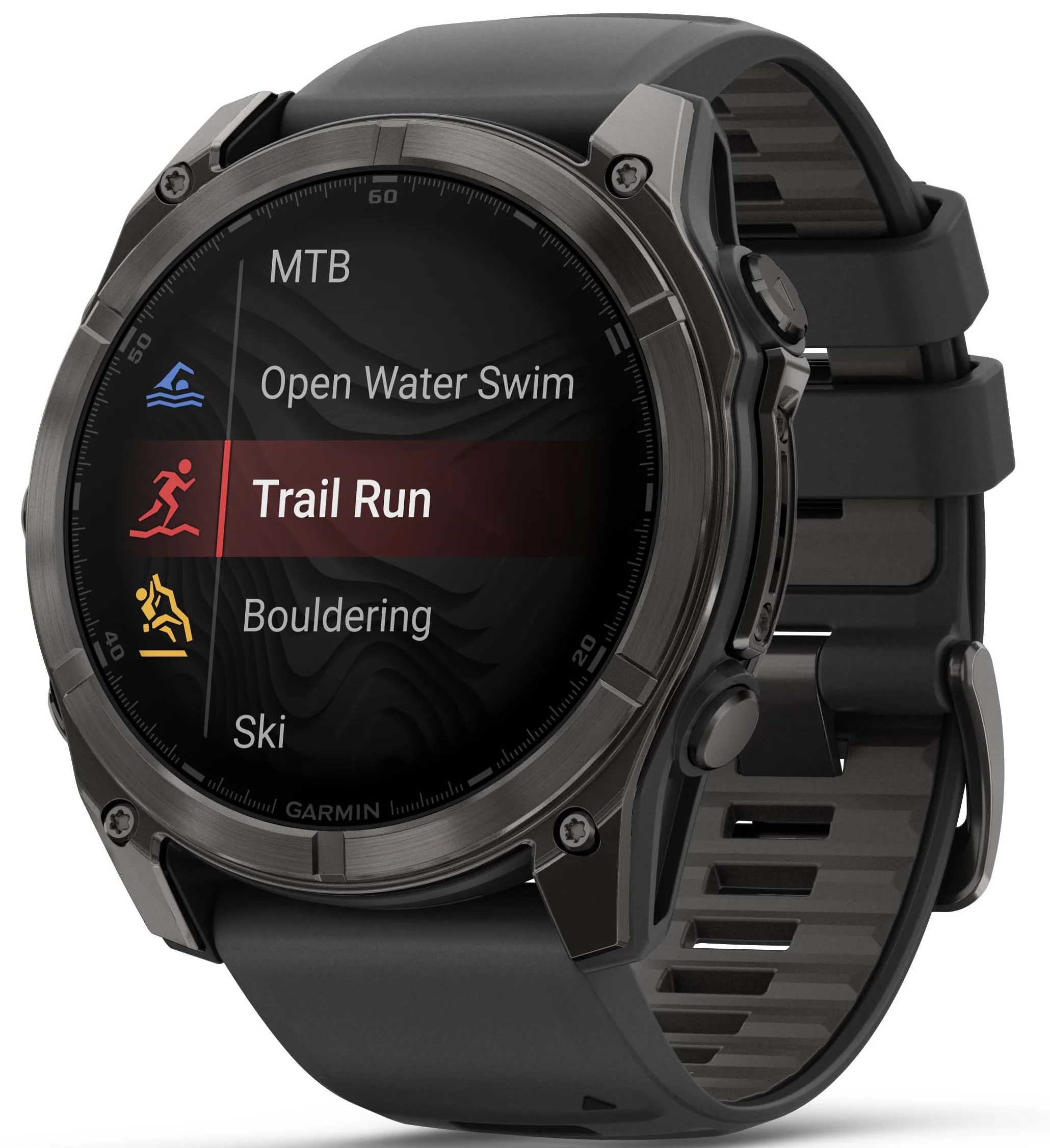 Garmin Fenix 8 51mm Sapphire AMOLED Carbon Grey DLC Titanium Black Watch - Image 6
