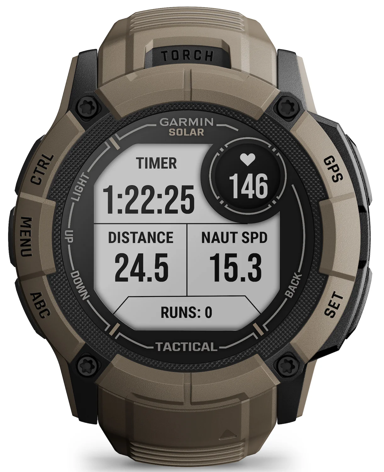 Garmin Instinct 2X Solar Tactical Edition Coyote Tan Watch - Image 6