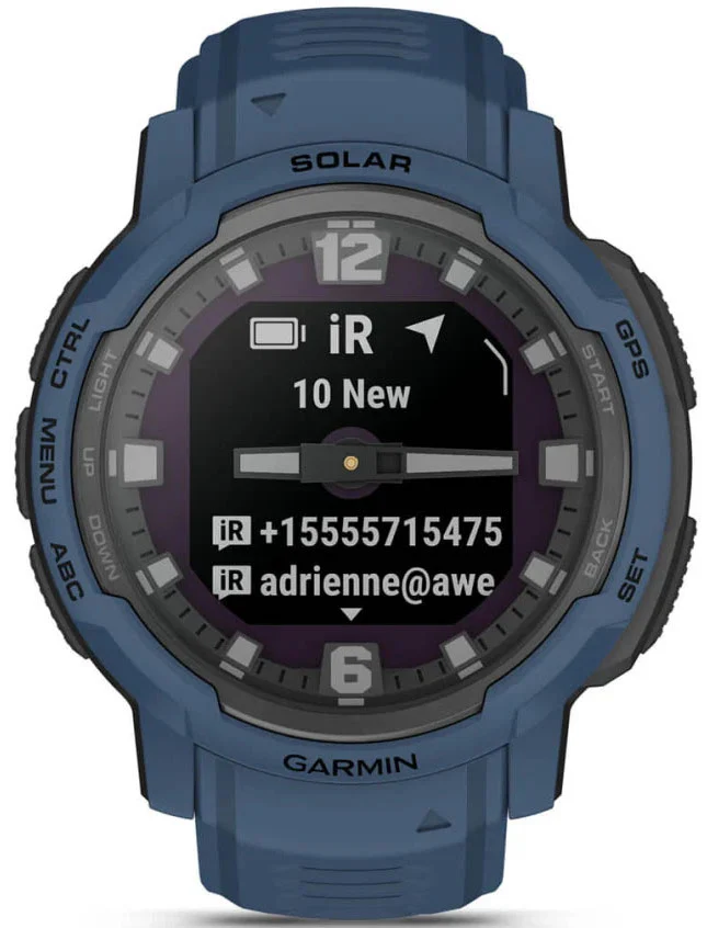 Garmin Instinct Crossover Solar Tidal Blue Watch - Image 11