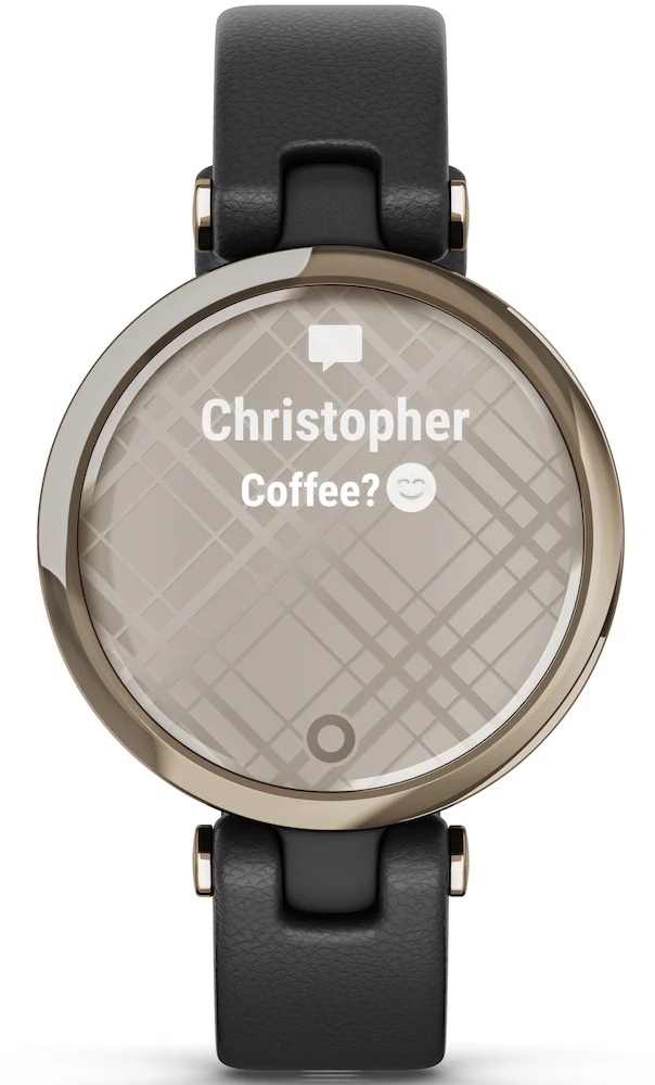 Garmin Lily Cream Gold Black Case and Italian Leather Band - Image 6