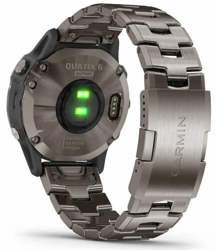 Garmin Watch Quatix 6 Sapphire Titanium Grey Titanium Band Smartwatch - Image 5