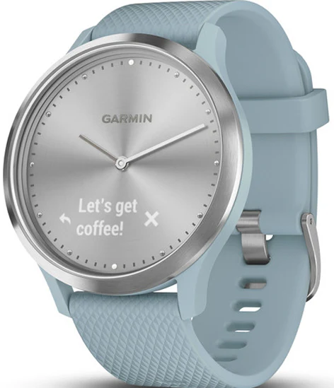 Garmin Watch Vivomove HR Silver with Sea Foam Silicone Band D