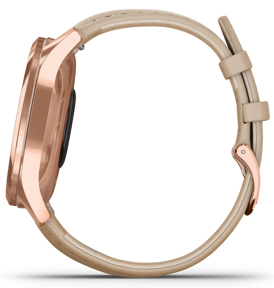 Garmin Watch Vivomove Luxe Rose Gold PVD Sand Leather - Image 3
