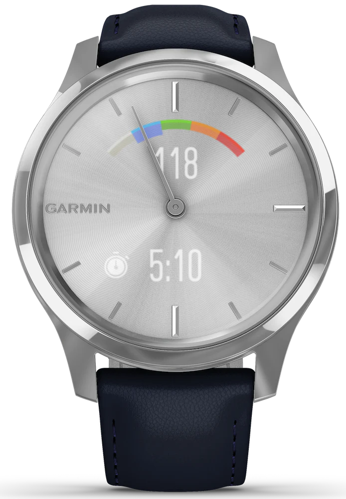 Garmin Vivomove Luxe Steel Case Navy Leather D - Image 4