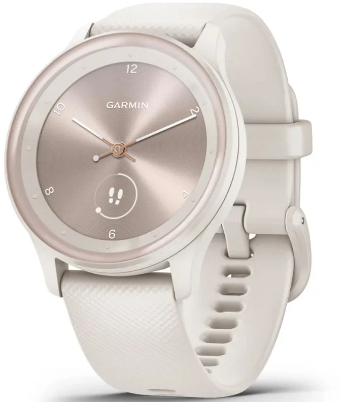 Garmin Vivomove Sport Silicone Band With Peach Gold Accents Watch