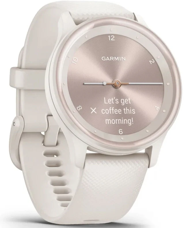 Garmin Vivomove Sport Silicone Band With Peach Gold Accents Watch - Image 3